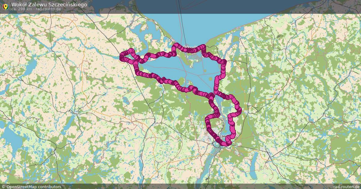 Wokół Zalewu Szczecińskiego – Fernradroute auf Rad-Routen.de