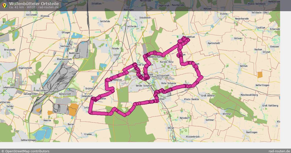 Wolfenbütteler Ortsteile (WFOT) – Fernradroute auf Rad-Routen.de