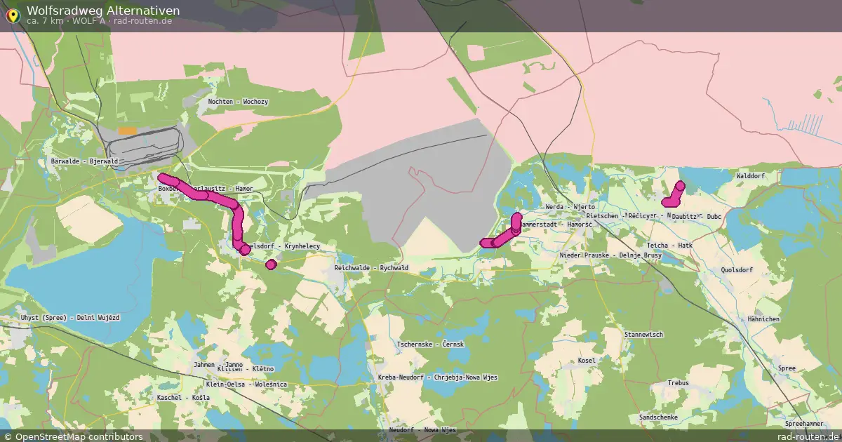 Wolfsradweg Alternativen (Wolf A) – Fernradroute auf Rad-Routen.de