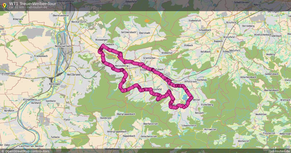 WT1 Treue-Weiber-Tour – Fernradroute auf Rad-Routen.de