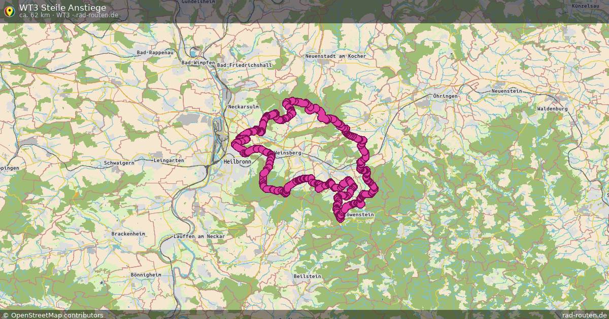 WT3 Steile Anstiege (WT3) – Fernradroute auf Rad-Routen.de