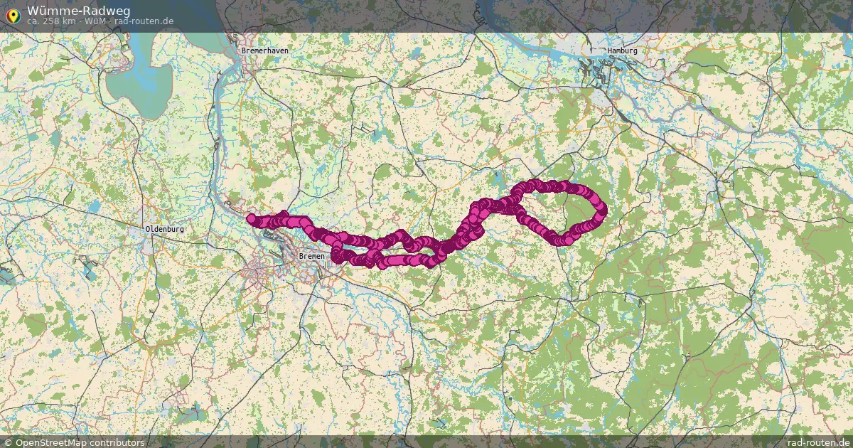 Wümme-Radweg (Wüm) – Fernradroute auf Rad-Routen.de