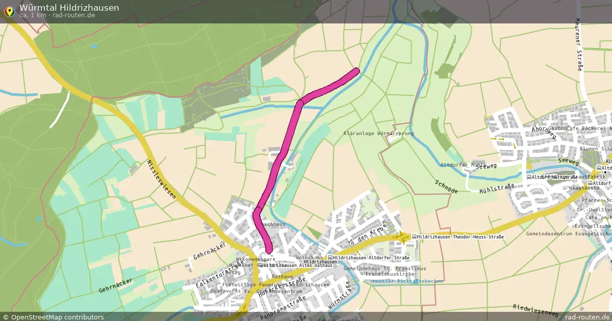 Würmtal Hildrizhausen – Fernradroute auf Rad-Routen.de