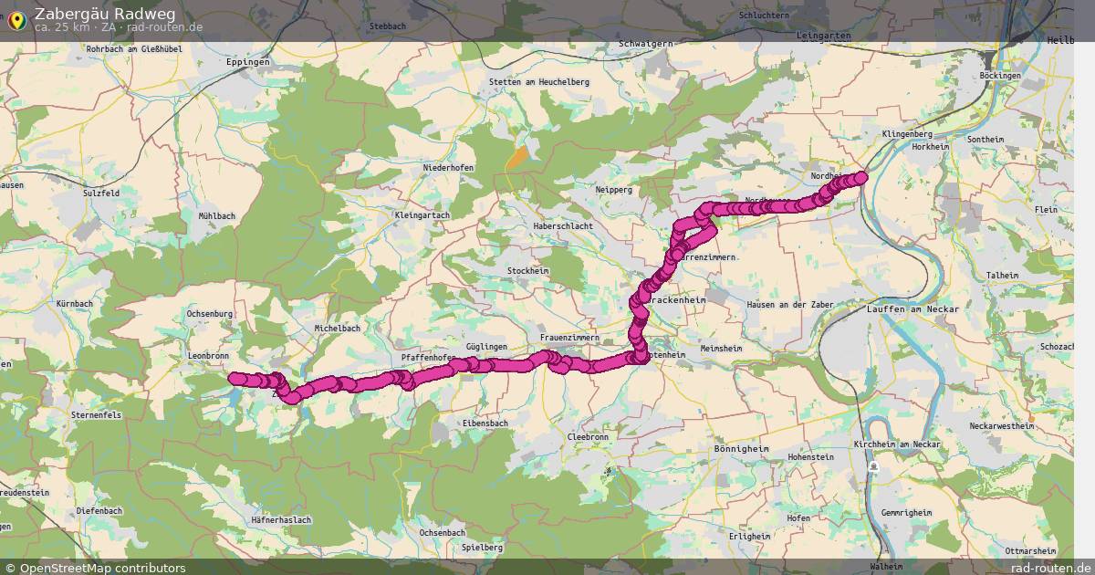Zabergäu Radweg (Za) – Fernradroute auf Rad-Routen.de