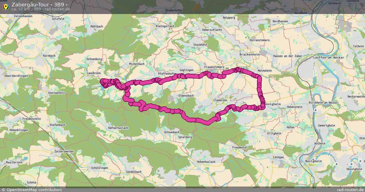 Zabergäu-Tour - 3B9 - (3B9) – Fernradroute auf Rad-Routen.de