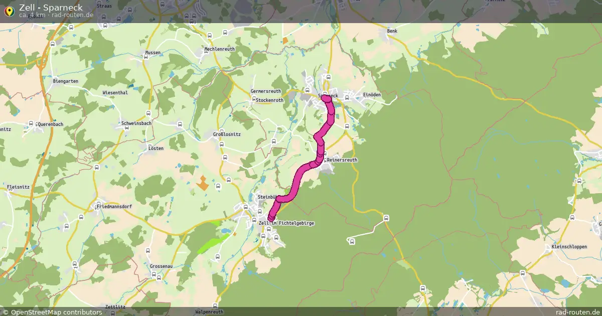 Zell - Sparneck – Fernradroute auf Rad-Routen.de