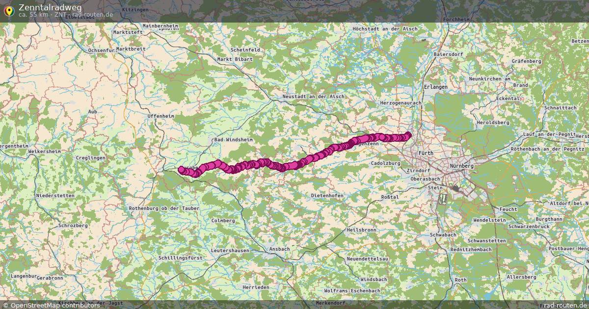 Zenntalradweg (Znt) – Fernradroute auf Rad-Routen.de