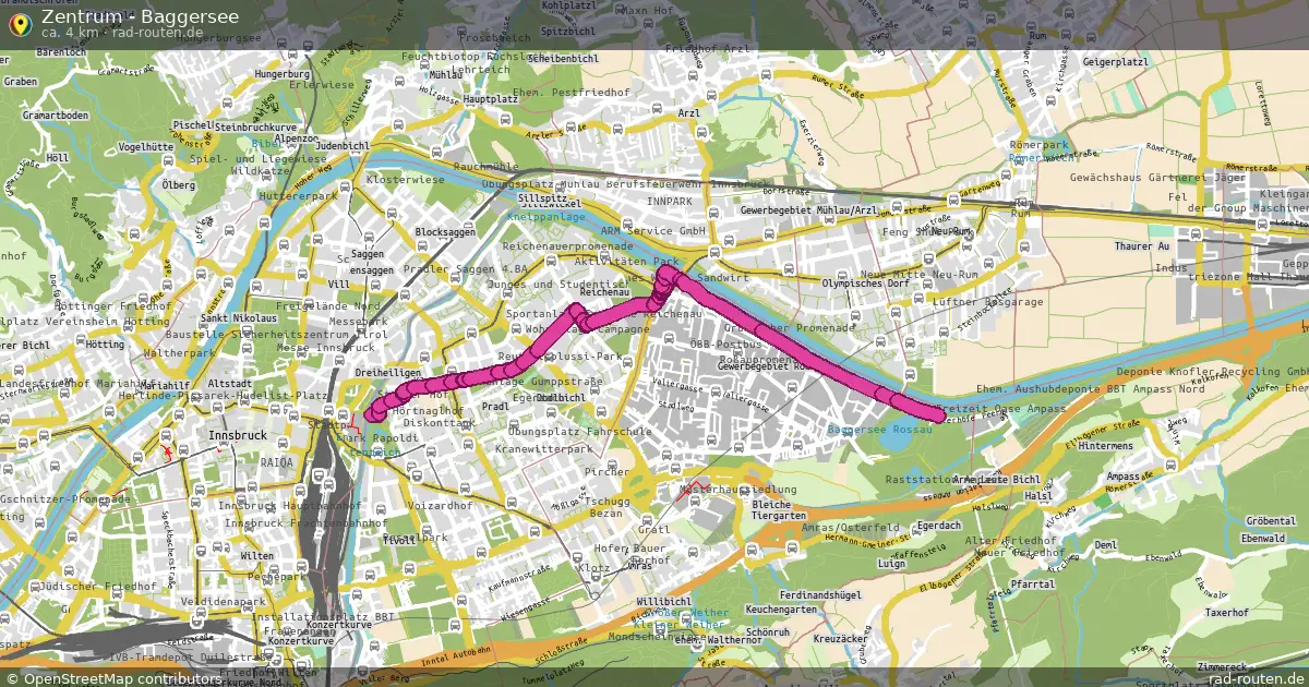 Zentrum - Baggersee – Fernradroute auf Rad-Routen.de