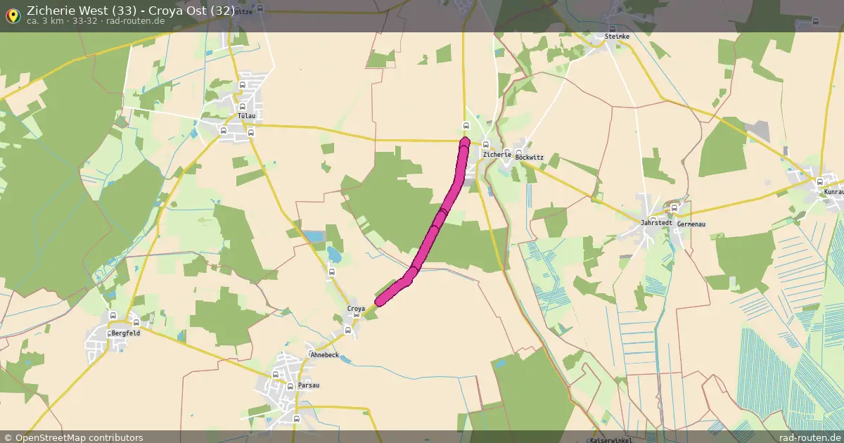 Zicherie West (33) - Croya Ost (32) (33-32) – Fernradroute auf Rad-Routen.de