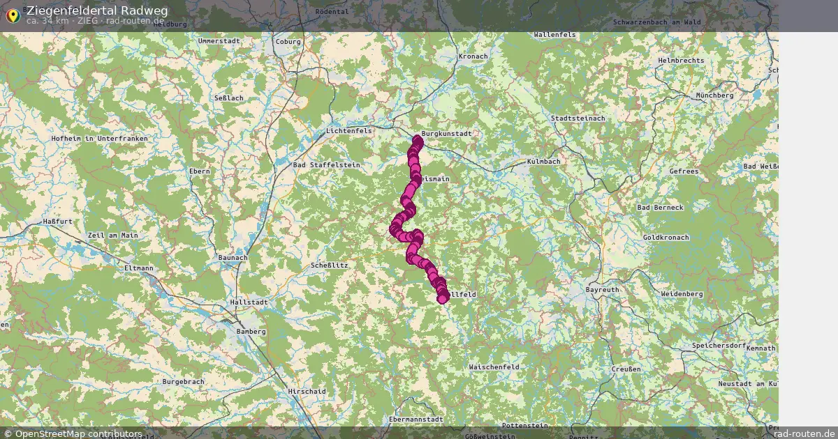 Ziegenfeldertal Radweg (ZIEG) – Fernradroute auf Rad-Routen.de