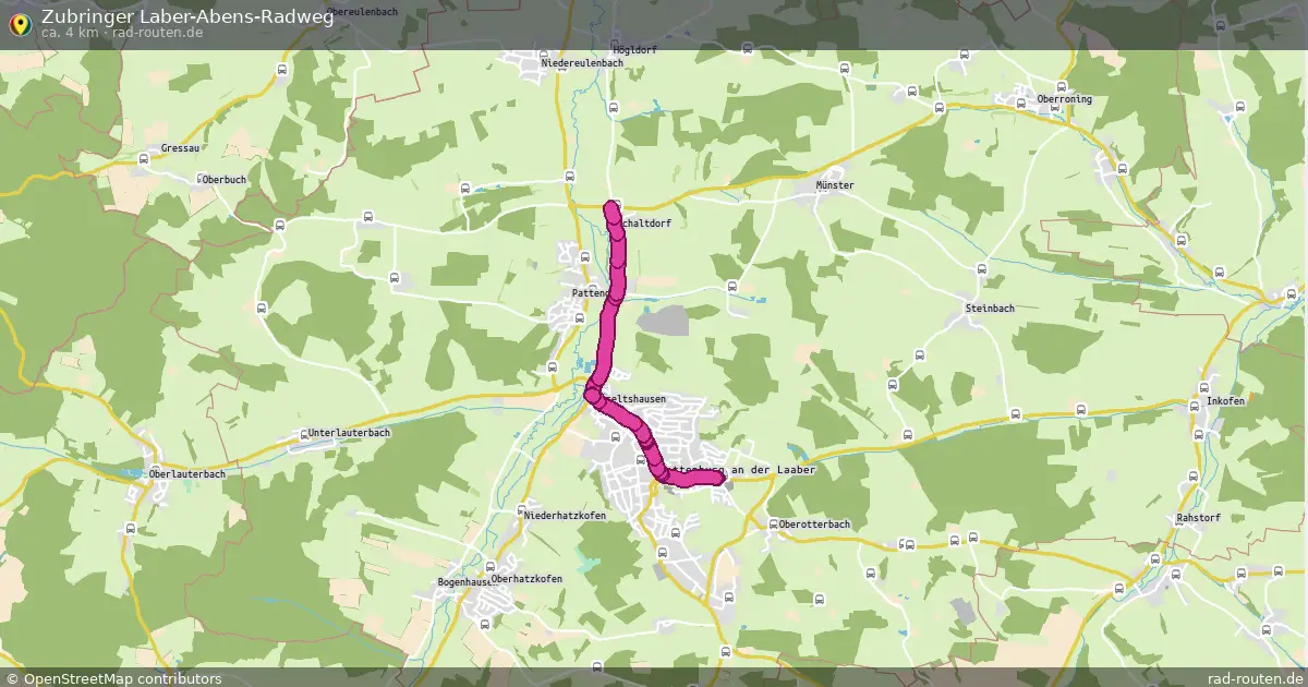 Zubringer Laber-Abens-Radweg – Fernradroute auf Rad-Routen.de