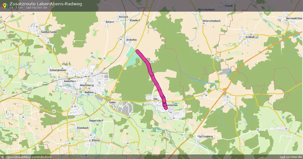 Zusatzroute Laber-Abens-Radweg