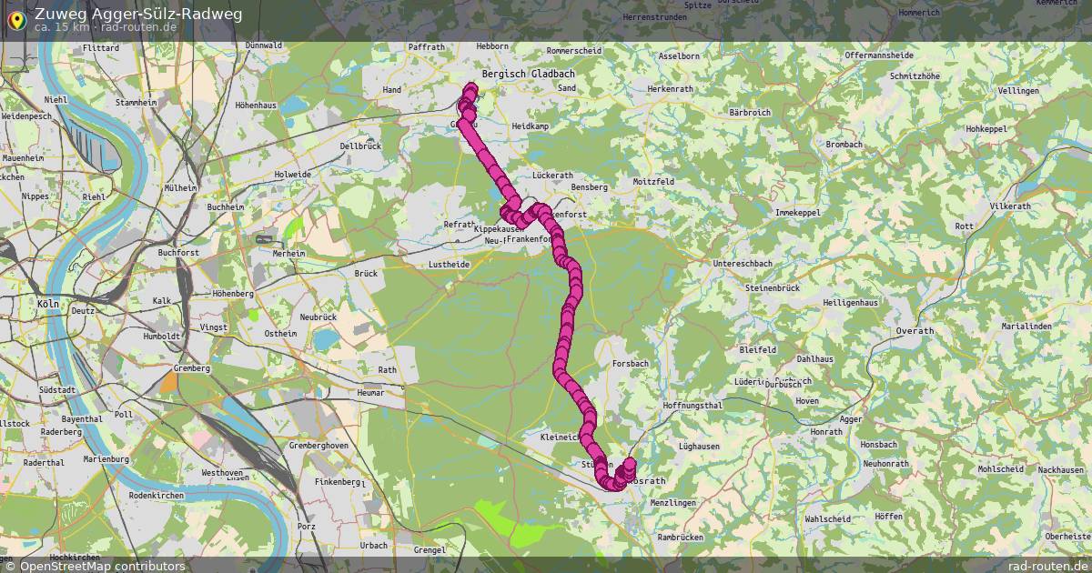 Zuweg Agger-Sülz-Radweg – Fernradroute auf Rad-Routen.de
