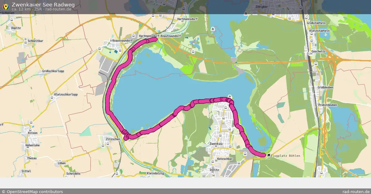 Zwenkauer See Radweg (ZSR) – Fernradroute auf Rad-Routen.de