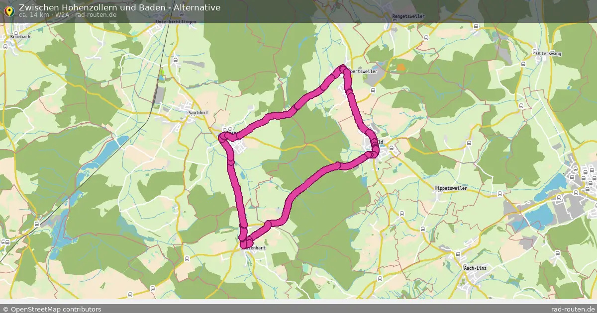 Zwischen Hohenzollern und Baden - Alternative (W2a) – Fernradroute auf Rad-Routen.de
