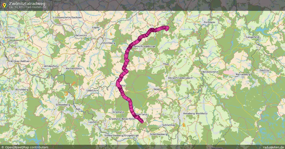 Zwönitztalradweg – Fernradroute auf Rad-Routen.de